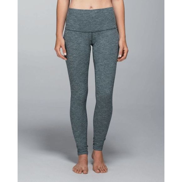 Lululemon Wunder Under  Pant (Roll Down) Coco Pique Fuel Green Size 2 - Picture 1 of 9